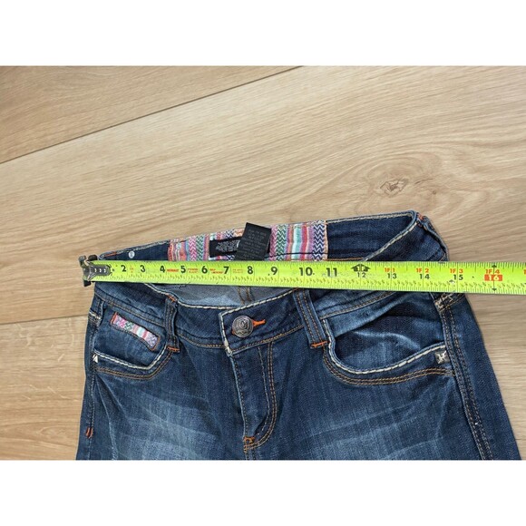 SILLY Jeans Women's Y2K Blue Wash Distressed Bootcut Flare Denim Pants 7 - Picture 4 of 6